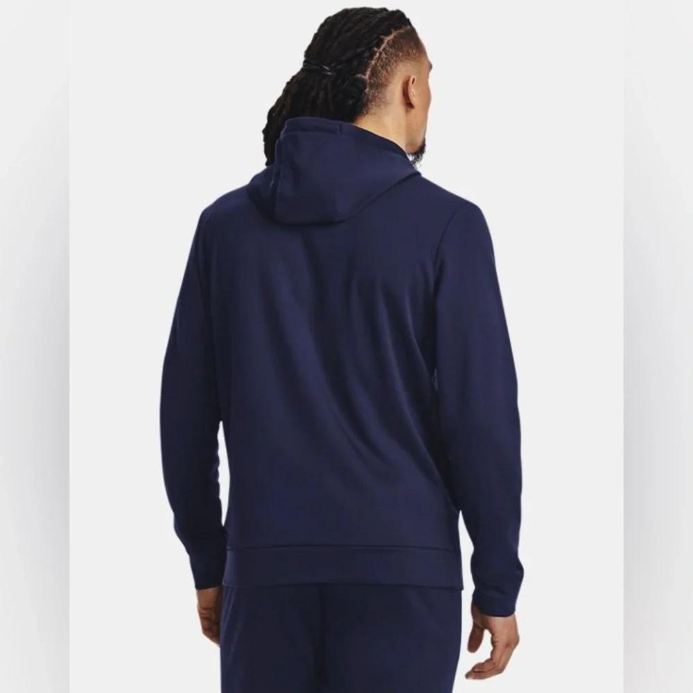 NWT UNDER ARMOUR Baby Blue Fleece Big Logo Lightweight Stretch Hoodie Sweatshirt